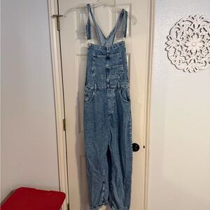We The Free Light Blue Denim Overalls